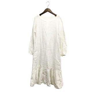 ネストローブ(nest Robe)のnest Robe ネストローブ リネン 麻 ワンピース フリルトリム 美品(ロングワンピース/マキシワンピース)