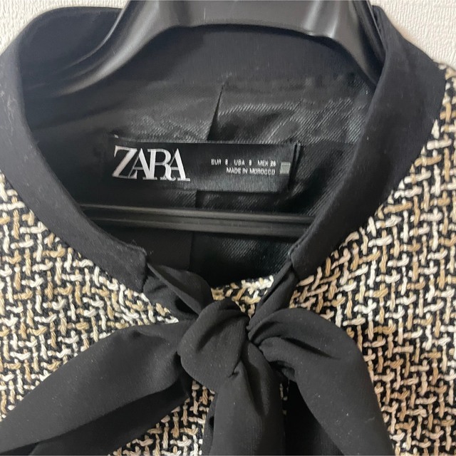 ZARA(ザラ)のZARA  リボンディテール テクスチャーブレザー S レディースのジャケット/アウター(テーラードジャケット)の商品写真