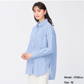 ジーユー(GU)のGU オックスフォードシャツ ブルー　シャツ　H&M(シャツ/ブラウス(長袖/七分))