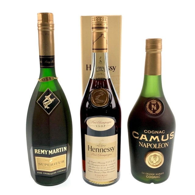 3本 REMY MARTIN CAMUS Hennessy コニャックバイセルブランデーセット