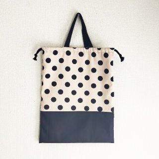 (ハンドメイド)ドット柄　体操服袋★お着替え袋(体操着入れ)