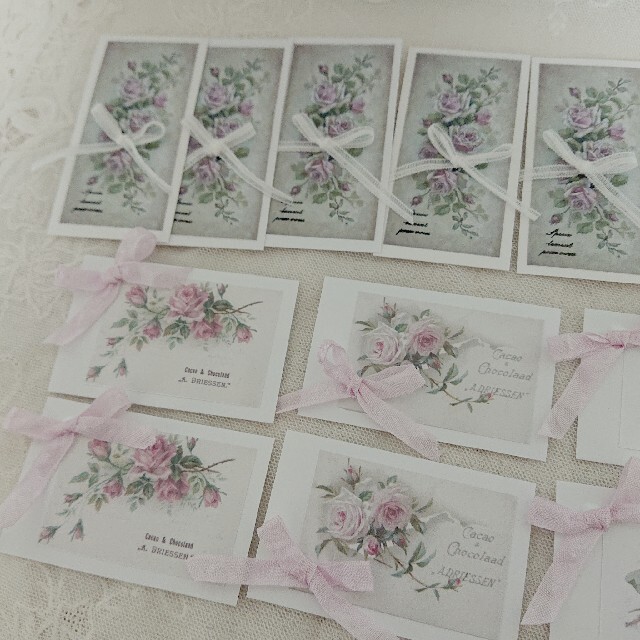 薔薇のタグカード ハンドメイドの文具/ステーショナリー(カード/レター/ラッピング)の商品写真