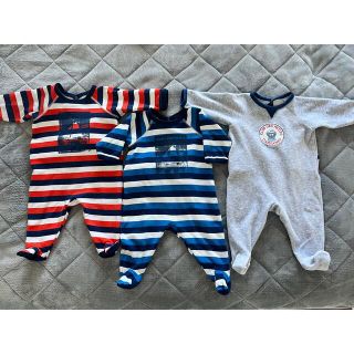 プチバトー(PETIT BATEAU)のプチバトー   ロンパース カバーオール 60cm 3m まとめ売り(ロンパース)