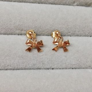 スタージュエリー(STAR JEWELRY)のピアス k18 刻印 リボン 地金(ピアス)