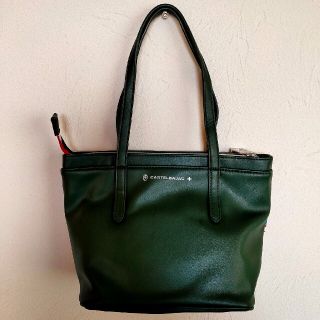 新品未使用 カステルバジャック トートバッグ ワールド柄×グリーン