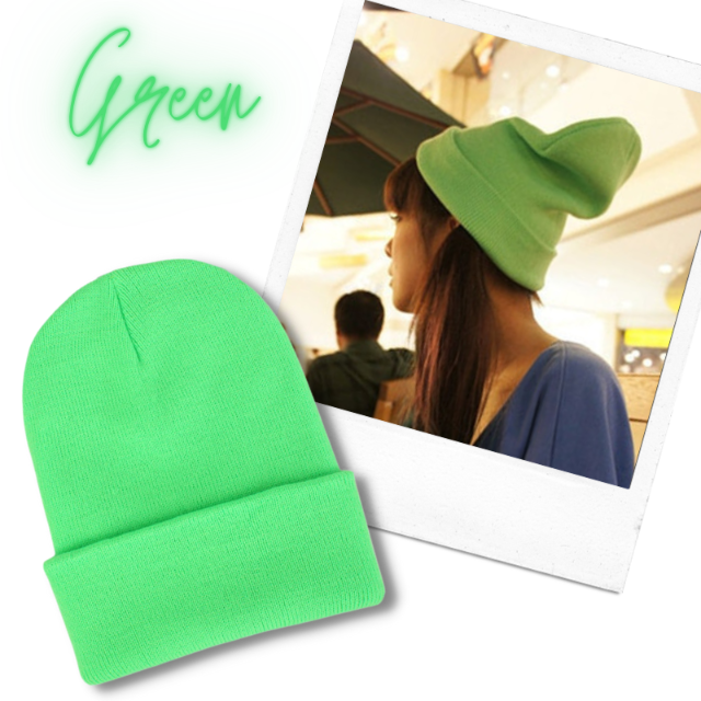 GANNI 緑 ストライプ ベレー帽　ニット帽　グリーン　緑 knit-1237-21-a.jpg
