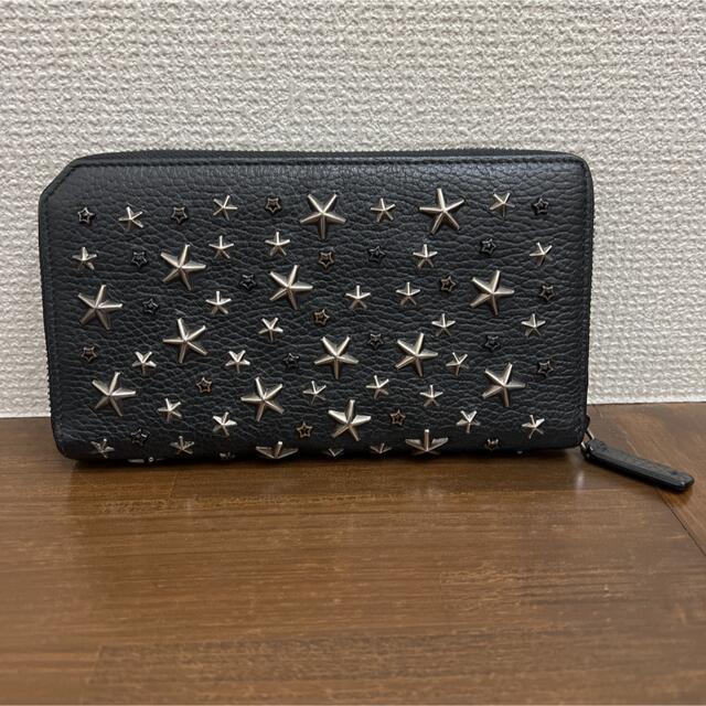 JIMMY CHOO(ジミーチュウ)のJIMMY CHOO ジミーチュウ スタースタッズ 長財布 ブラック レディースのファッション小物(財布)の商品写真