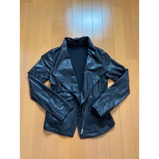 コムサイズム(COMME CA ISM)のコムサ　ジャケット　黒　フェイクレザー　皮(ライダースジャケット)