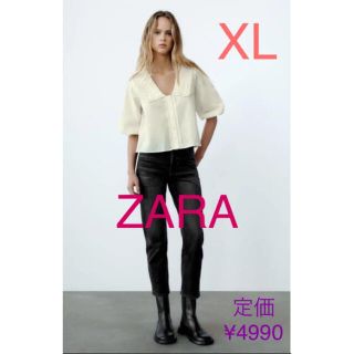 ザラ(ZARA)の新品 ZARA ザラ エンブロイダリーカラー ブラウス エリュク XL(シャツ/ブラウス(長袖/七分))