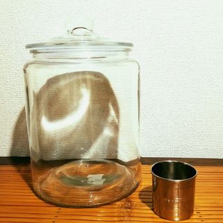 クッキージャー 7L 米びつ ガラス 保存容器 新品 軽量カップ 未使用