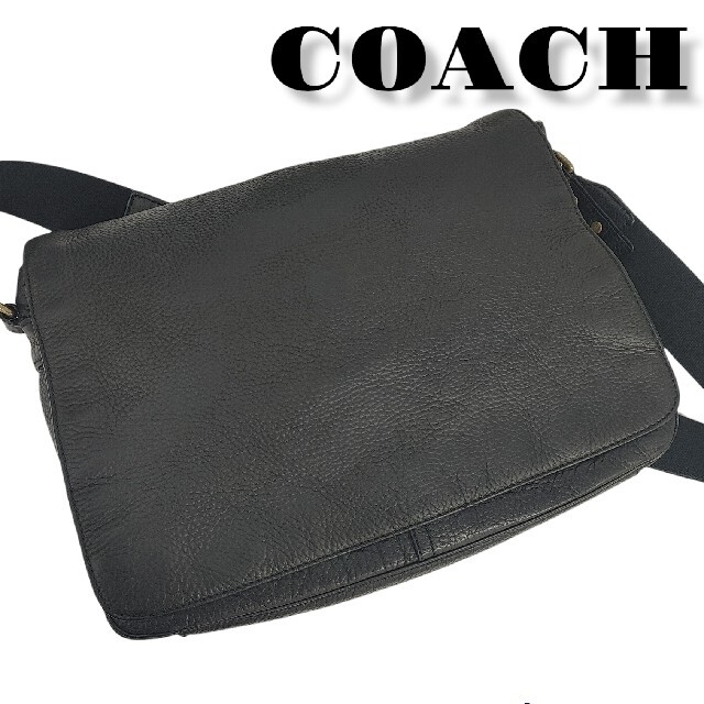 COACH レザー ショルダーバッグ メッセンジャーバッグ 黒 71070