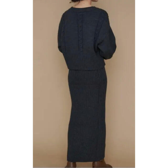 LO'r リブニットタイトスカート(チャコールグレー) 完売 レディースのスカート(ロングスカート)の商品写真