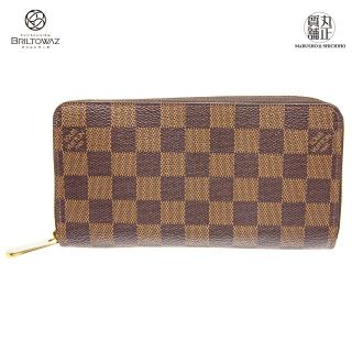 ルイヴィトン(LOUIS VUITTON)のルイヴィトン ジッピーウォレット 現行 ダミエ N41661 エベヌブラウン ラウンドファスナー 長財布 カード12枚 メンズ レディース 茶 LV LOUISVUITTON USED【中古】【丸正質舗】【質屋】【ブリルトワーゼ】(M208133)(財布)