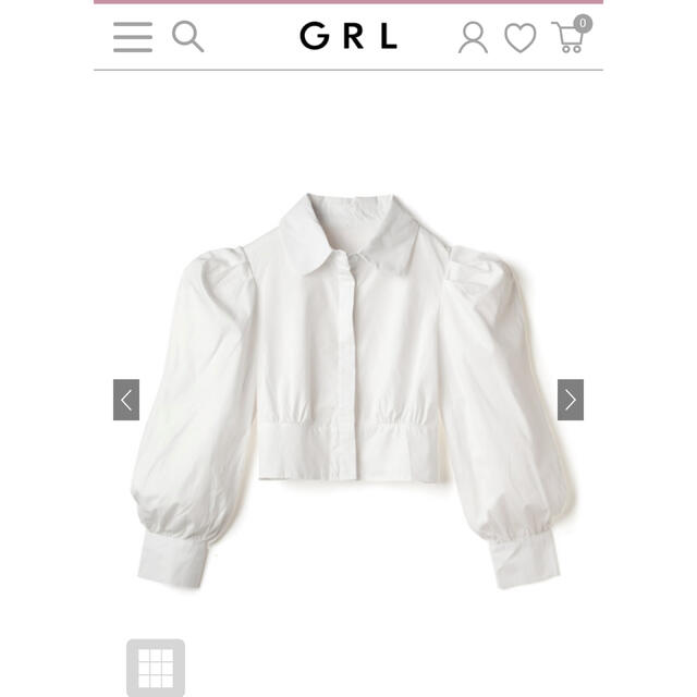 GRL(グレイル)のGRL パワーショルダーショート丈シャツ レディースのトップス(シャツ/ブラウス(長袖/七分))の商品写真