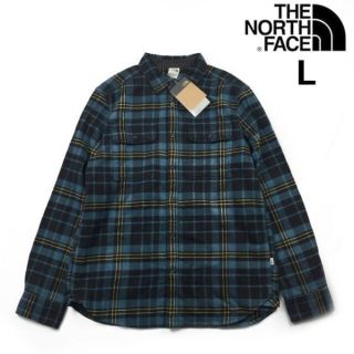 ザノースフェイス(THE NORTH FACE)のノースフェイス  ネルシャツ US限定(L)青 黒 黄 チェック柄 180914(シャツ)