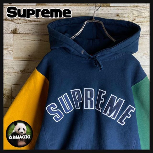 【即完売モデル】supreme☆アーチロゴマルチカラーパーカー　入手困難　定番46袖丈