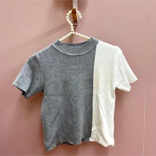 アナップ(ANAP)の【ANAP】ニット 半袖 Tシャツ サマーニット ショート丈(Tシャツ(半袖/袖なし))