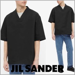 ジルサンダー(Jil Sander)の【新品未使用】JIL SANDER ブラック カラーオーバーシャツ(Tシャツ/カットソー(半袖/袖なし))