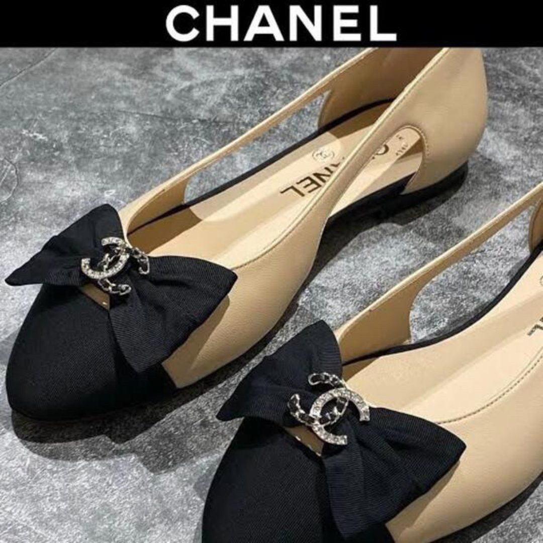 CHANEL(シャネル)の♡Chanel リボン バレリーナ♡ レディースの靴/シューズ(バレエシューズ)の商品写真