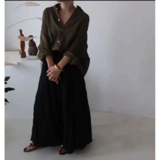 アギュー(ARGUE)のargue FRENCH LINEN WASHABLE FLARE-SKIRT(ロングスカート)