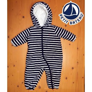 プチバトー(PETIT BATEAU)の81cm  PETIT BATEAU プチバトー カバーオール ロンパース(カバーオール)