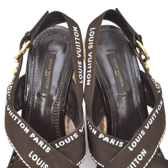 LOUIS VUITTON(ルイヴィトン)の美品♪ルイヴィトン ロゴクロス ウェッジソール サンダル 37(約23.5cm) レディースの靴/シューズ(サンダル)の商品写真