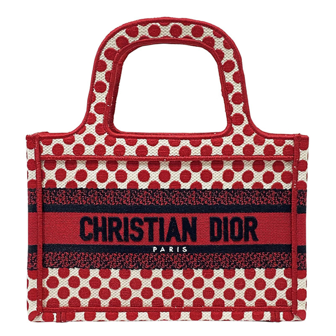 クリスチャン・ディオール Christian Dior ブックトート ミニ S5475ZBBE レイド×ブラック キャンバス レディース ハンドバッグ