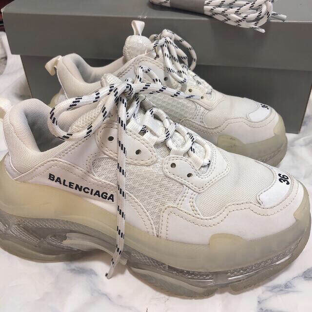 BALENCIAGA トリプルS ホワイトクリアソール 36