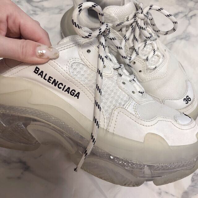 BALENCIAGA トリプルS ホワイトクリアソール 36