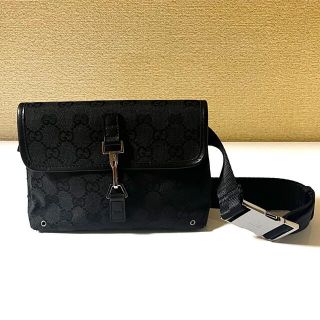 グッチ(Gucci)のGUCCI グッチ　ウエストポーチ　GGキャンバス　黒(ボディバッグ/ウエストポーチ)