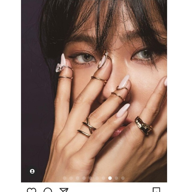 K新品 韓国 芸能人 blackpink Jennie 着用 ネイル リング 春 レディースのアクセサリー(リング(指輪))の商品写真