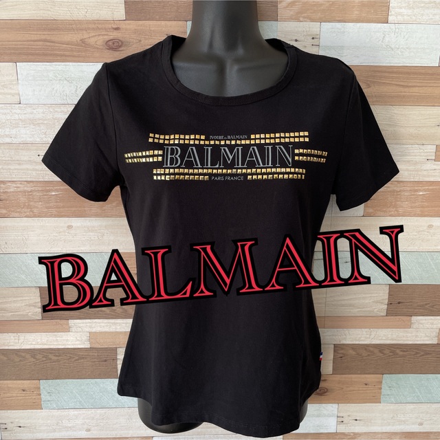 BALMAIN(バルマン)の【IVOIRE de BALMAIN】レア♪♪スタッズロゴTシャツ♪ レディースのトップス(Tシャツ(半袖/袖なし))の商品写真