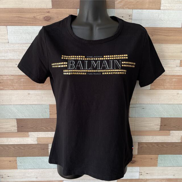 BALMAIN(バルマン)の【IVOIRE de BALMAIN】レア♪♪スタッズロゴTシャツ♪ レディースのトップス(Tシャツ(半袖/袖なし))の商品写真