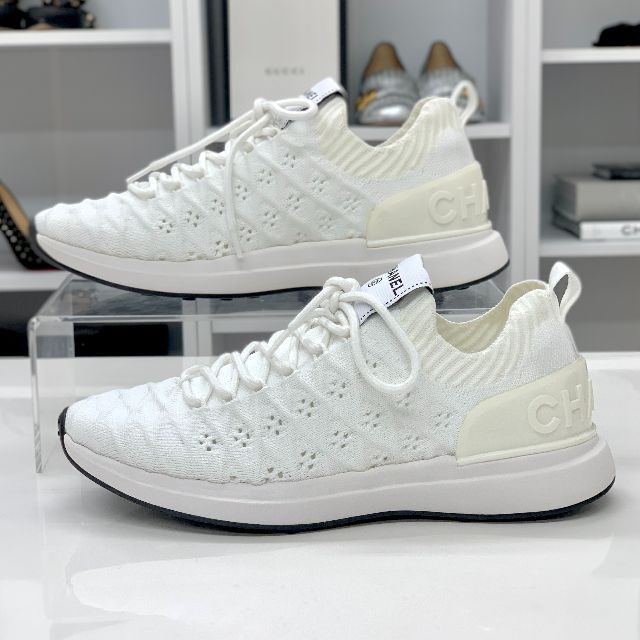 Chanel スニーカー  37.5 ココマーク ホワイト　ゴールド