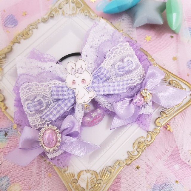 春.*✿Perfumeチャームボリュームレースポニークリップ♡ピンク
