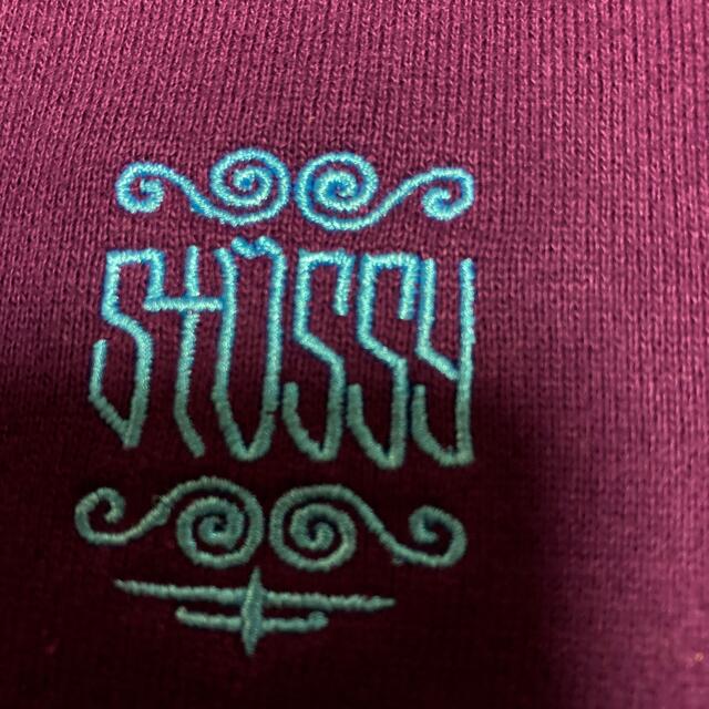 ステューシーstussy・パープル紫・定番スウェットXLロゴ刺繍トレーナー