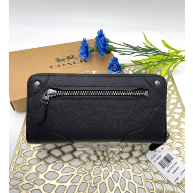 シンプルで】 COACH 新品未使用⭐︎COACH コーチ 長財布 ブラック×スタッズ 人気♡の通販 by ぶらんどん COACH 長財布 ブラック シンプル