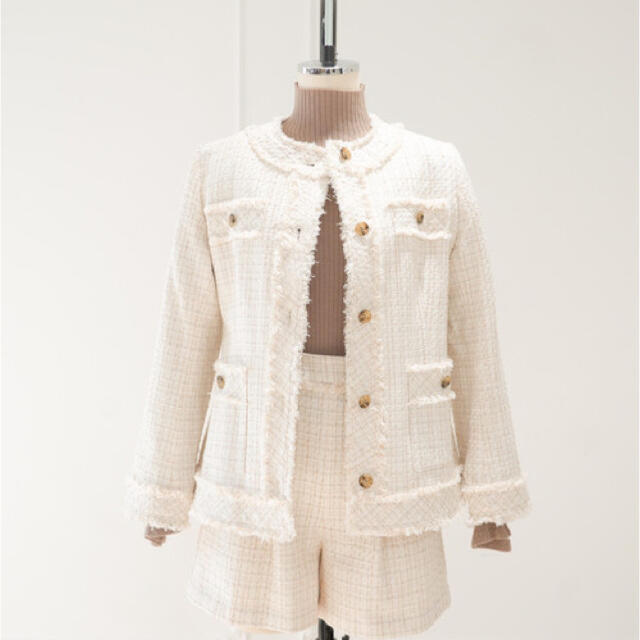 Her lip to - Cotton-blend Blelted tweed Jacket Sの通販 by mofufu's