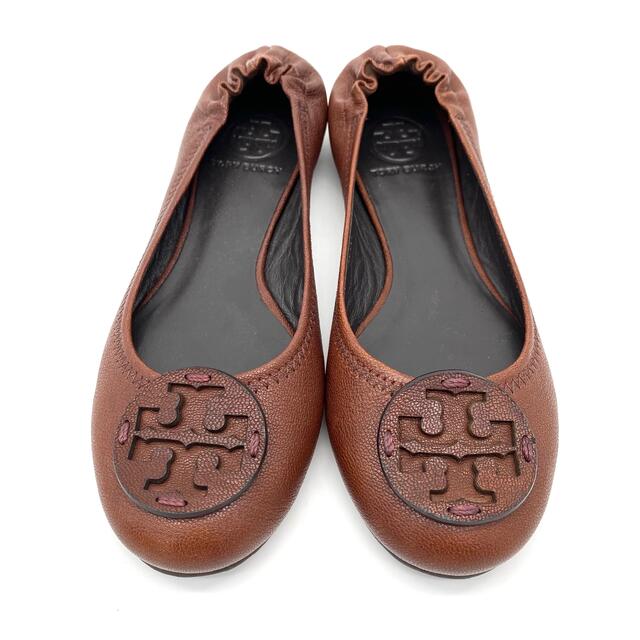 Tory Burch(トリーバーチ)の【美品】TORY BURCH トリーバーチ レザーフラット ブラウン 23.5 レディースの靴/シューズ(バレエシューズ)の商品写真