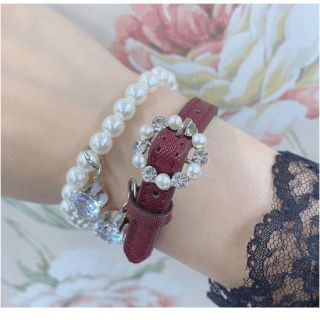 スワンキス(Swankiss)の新品 完売品 Swankiss SG Glitter bangle ボルドー(ブレスレット/バングル)