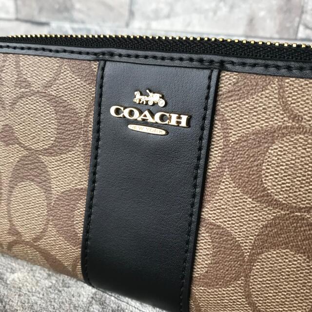 ◇◇シグネチャー柄 ラウンドファスナー長財布 COACH コーチ