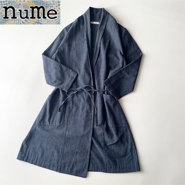 パラスパレス nume コットンフランネルガウンカーディガン ネイビー