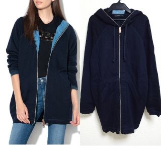 ディーゼル(DIESEL)の超美品 DIESEL パーカー デニムフード付き ZIP ウール混 ジップ(ロングコート)