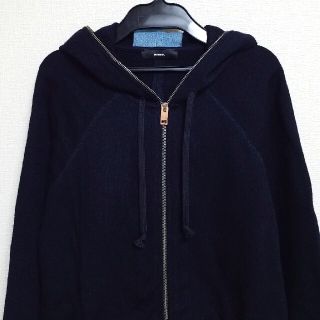 美品 DIESEL パーカー デニム フード付 ZIP ウール混 ジップアップ