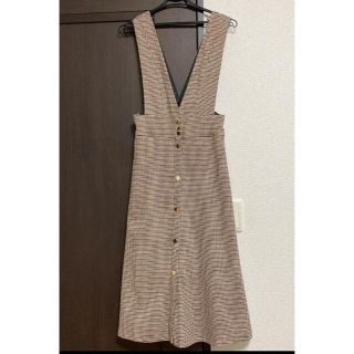 ザラ(ZARA)の（美品）ZARA 千鳥 ワンピース ジャンパースカート(ロングワンピース/マキシワンピース)