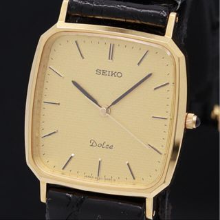 セイコー(SEIKO)の美品★ 正規★【セイコー】ドルチェ 5E31-5A80 スクエアゴールド系メンズ(腕時計(アナログ))