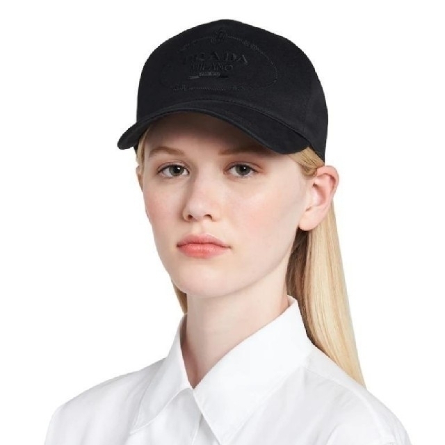 正規品 PRADA プラダ ロゴ ベースボールキャップ ブラック ナイロン 正規品 PRADA プラダ ロゴ ベースボールキャップ ブラック ナイロン