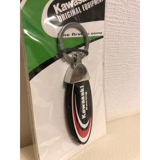 お得セット 送料込 KAWASAKI カワサキ オーバルレザーキーホルダー ブラック 送料込! KAWASAKI 純正 カワサキ カラビナキーホルダー ブラック