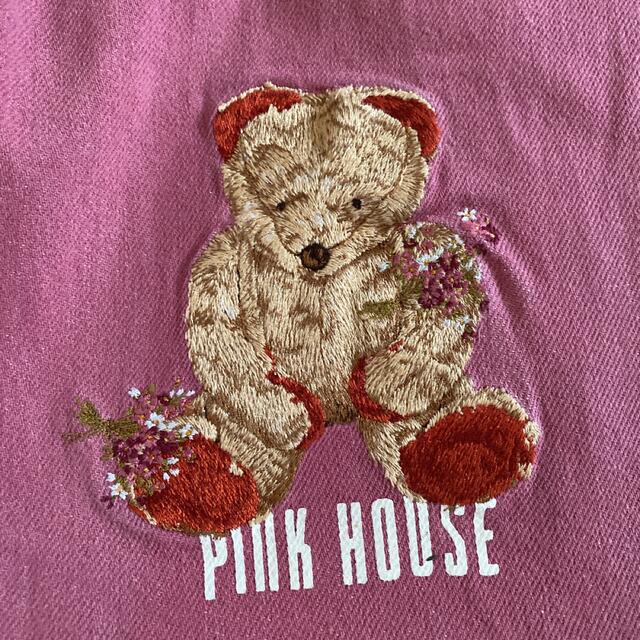 美品ピンクハウスPINK HOUSEうさぎ・くまワッペンデニムジャンパースカート