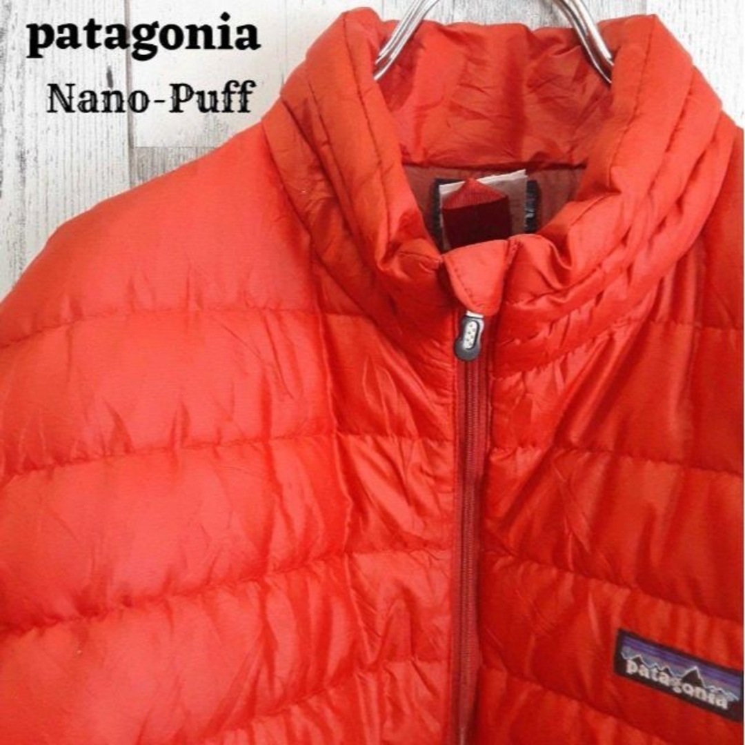 patagonia(パタゴニア)の90s美品patagoniaナノパフアウターブルゾンジャケット赤レッド メンズのジャケット/アウター(ダウンジャケット)の商品写真